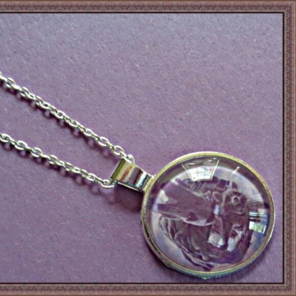 Silver Tone Guardians Of The Galaxy Groot / Rocket Design Necklace - Picture 1 of 1